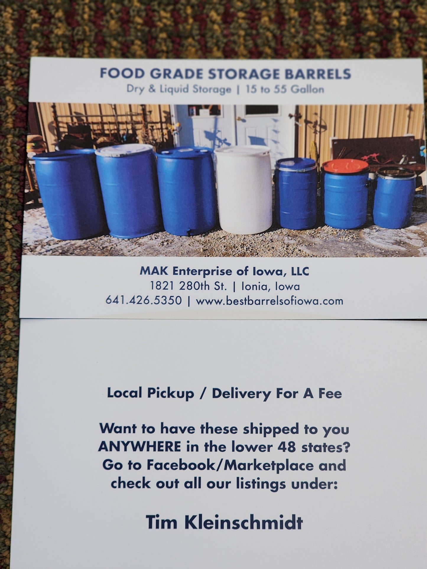 ORDER BARRELS ONLINE